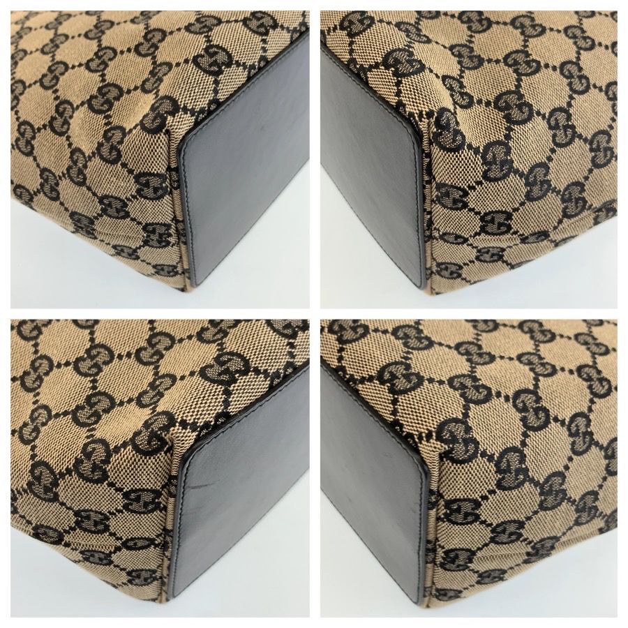 Gucci Black Gold GG Canvas Leather 002 Tote Shoulder — view 4