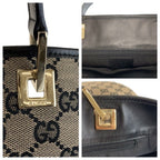 Gucci Black Gold GG Canvas Leather 002 Tote Shoulder — view 5