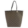 Gucci Black Gold GG Canvas Leather 002 Tote Shoulder