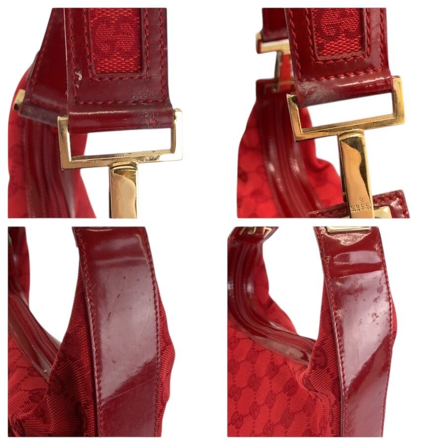 Gucci Red Gold GG Canvas Enamel 001 Hobo Shoulder — view 6