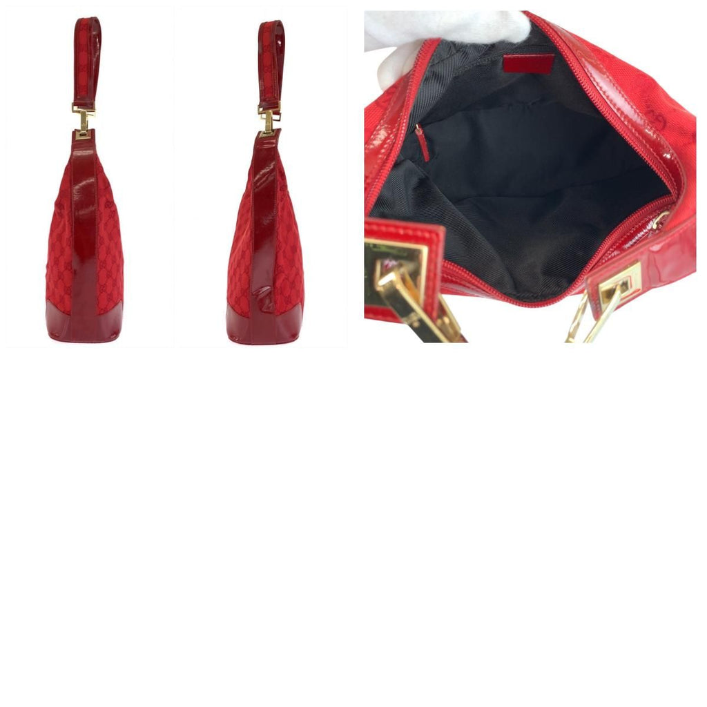 Gucci Red Gold GG Canvas Enamel 001 Hobo Shoulder — view 9