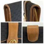 Gucci Vintage Micro GG Black Brown Gold Canvas Chain Shoulder — view 5
