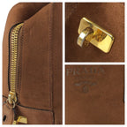 Prada Brown Gold Suede Boston — view 6