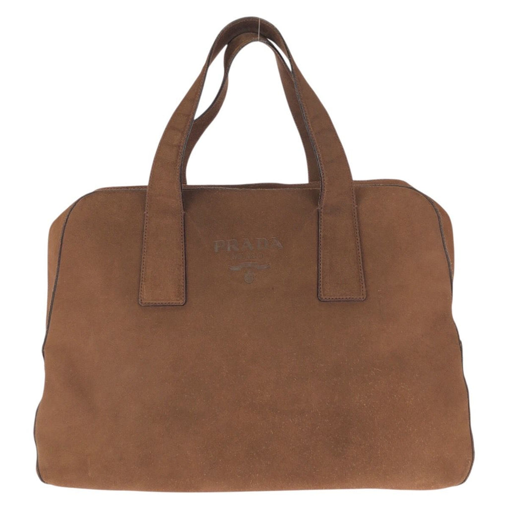 Prada Brown Gold Suede Boston — view 2