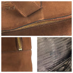 Prada Brown Gold Suede Boston — view 7