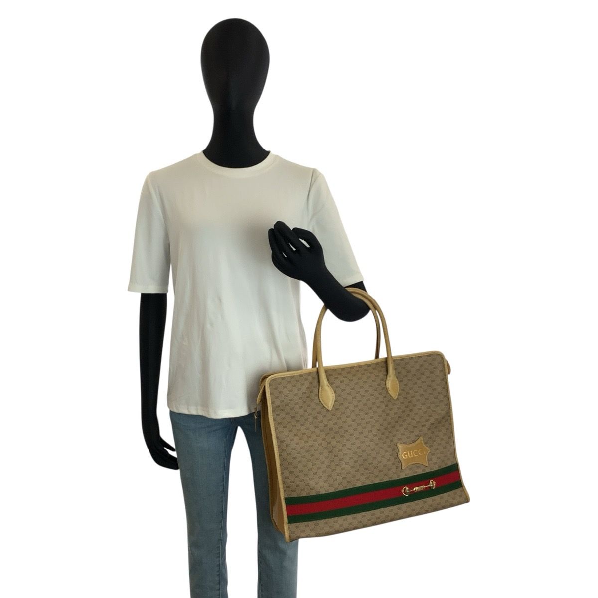 Gucci Vintage Micro GG Sherry Line Beige 24 02 Tote Business — view 7