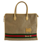 Gucci Vintage Micro GG Sherry Line Beige 24 02 Tote Business