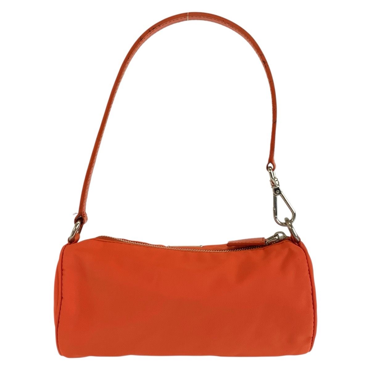 Prada Tessuto Orange Silver Nylon Handbag Pouch — view 2