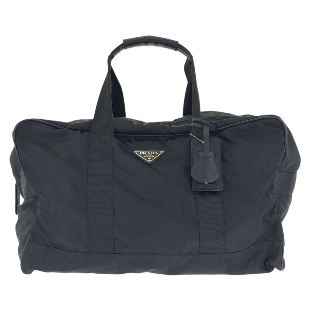 Prada Tessuto Saffiano Black Nylon Leather Boston