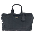 Prada Tessuto Saffiano Black Nylon Leather Boston
