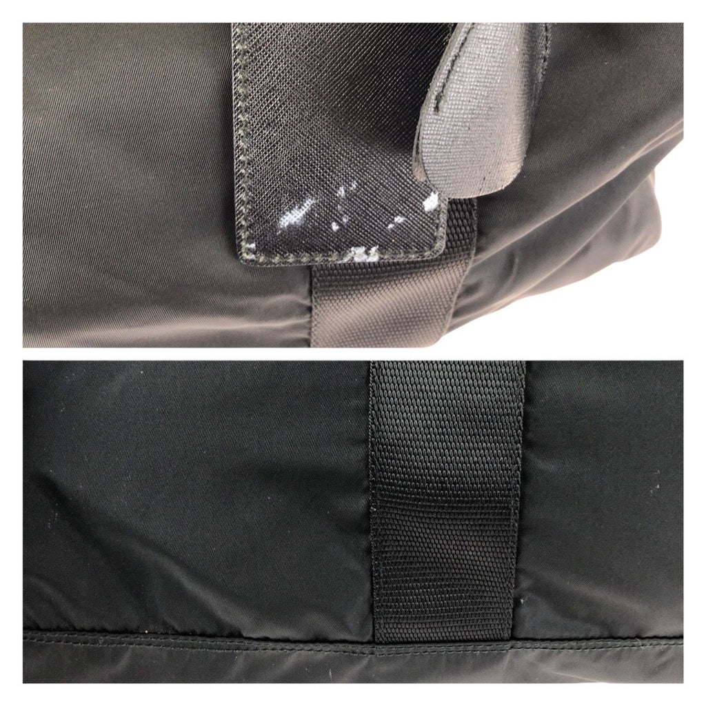 Prada Tessuto Saffiano Black Nylon Leather Boston — view 5