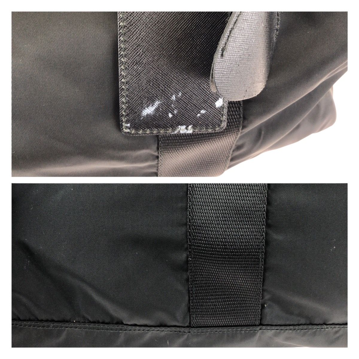 Prada Tessuto Saffiano Black Nylon Leather Boston — view 5