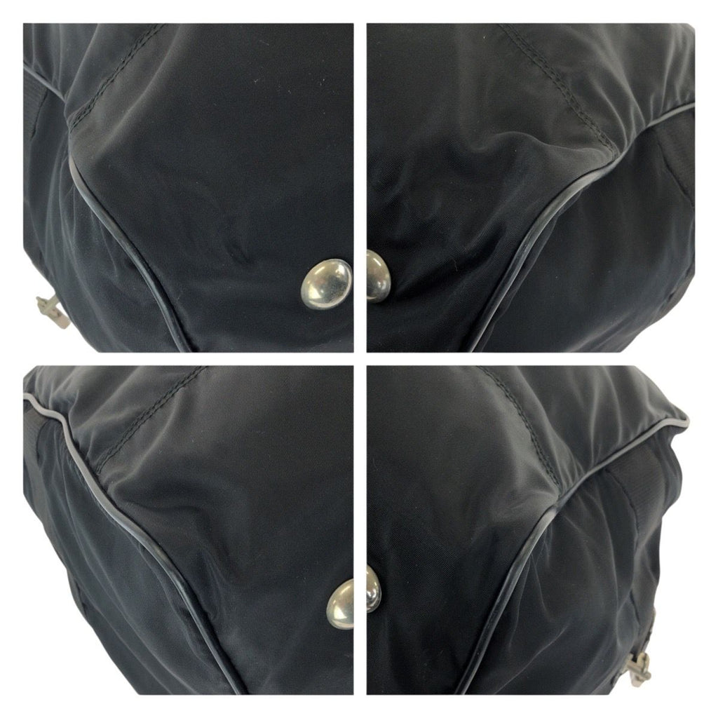 Prada Tessuto Saffiano Black Nylon Leather Boston — view 3