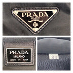 Prada Tessuto Saffiano Black Nylon Leather Boston — view 4