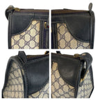 Gucci Vintage Sherry Line Navy Gray GG Supreme Canvas Boston — view 5