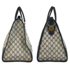 Gucci Vintage Sherry Line Navy Gray GG Supreme Canvas Boston — view 8