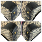 Gucci Vintage Sherry Line Navy Gray GG Supreme Canvas Boston — view 4