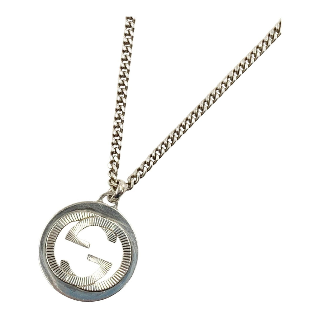 Gucci Interlocking 925 Sterling Silver Logo Necklace