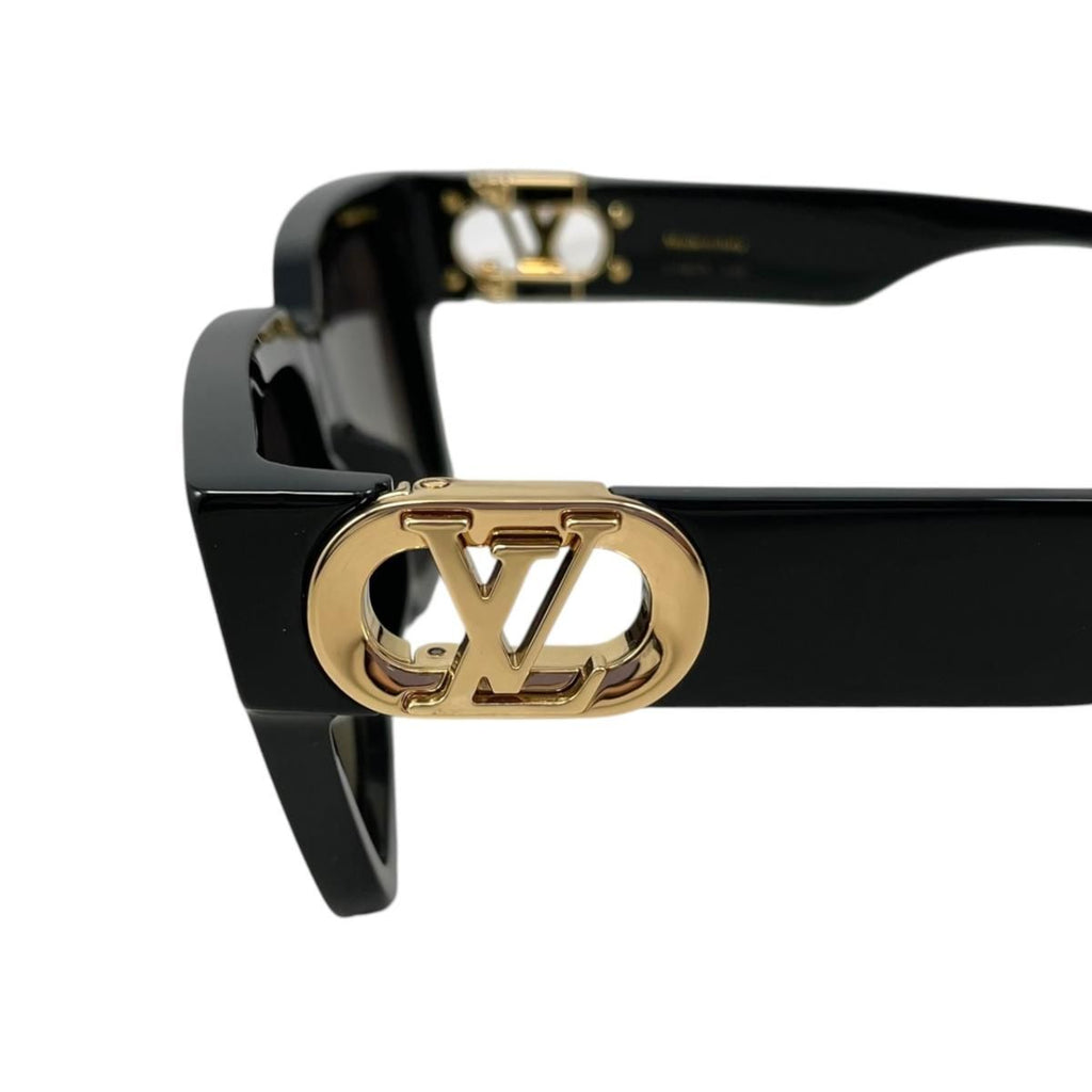 Louis Vuitton Sunglasses LV Link Square LV Logo Black Gold Eyewear — view 7