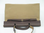 Hermes Herbag Zip MM 2-Way Shoulder Bag Canvas Leather Beige Brown — view 5