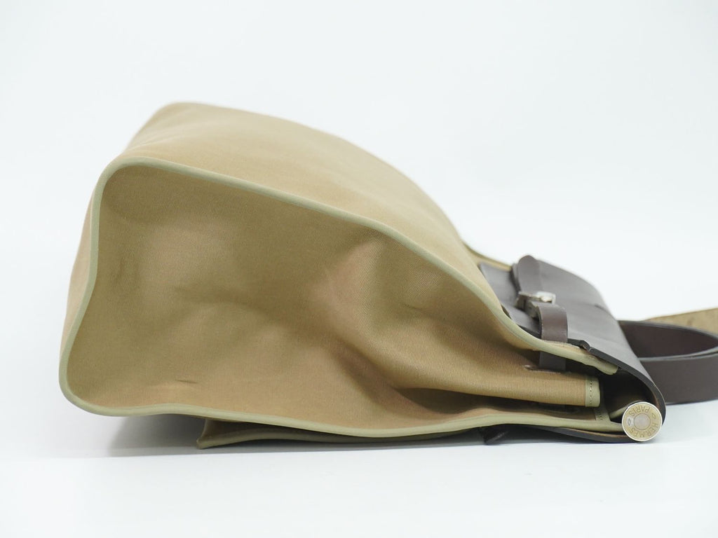 Hermes Herbag Zip MM 2-Way Shoulder Bag Canvas Leather Beige Brown — view 4