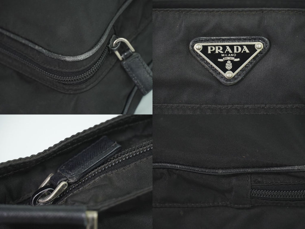 Prada Nylon Shoulder Bag Pochette Black — view 8
