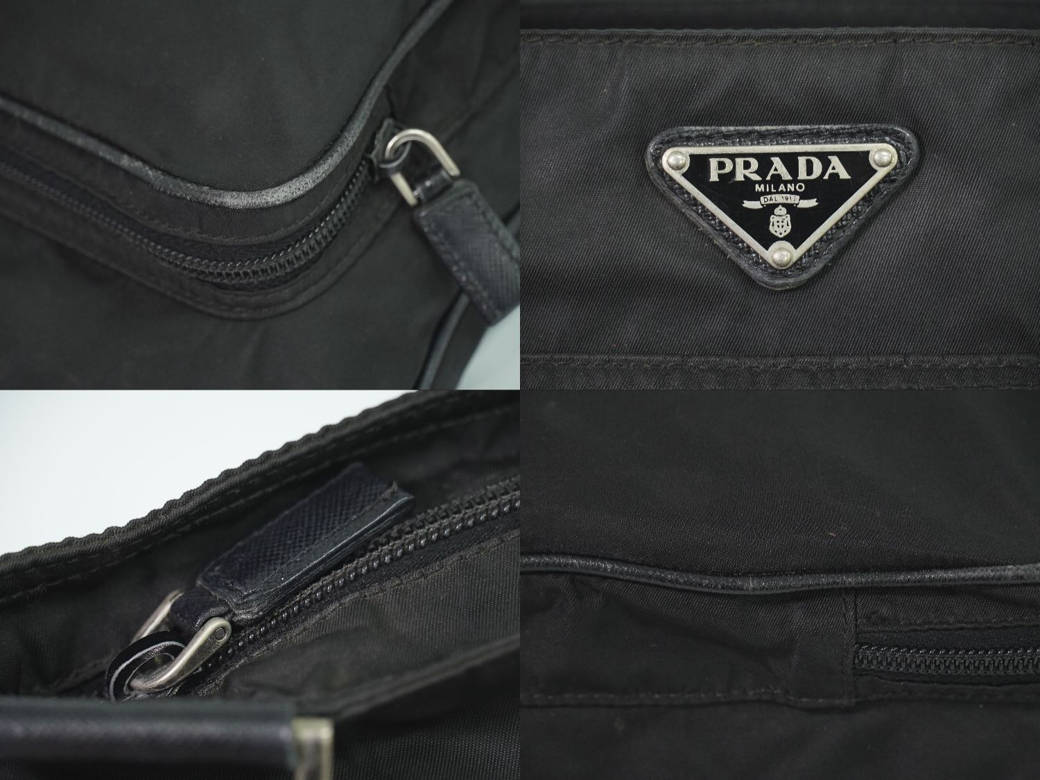 Prada Nylon Shoulder Bag Pochette Black — view 8