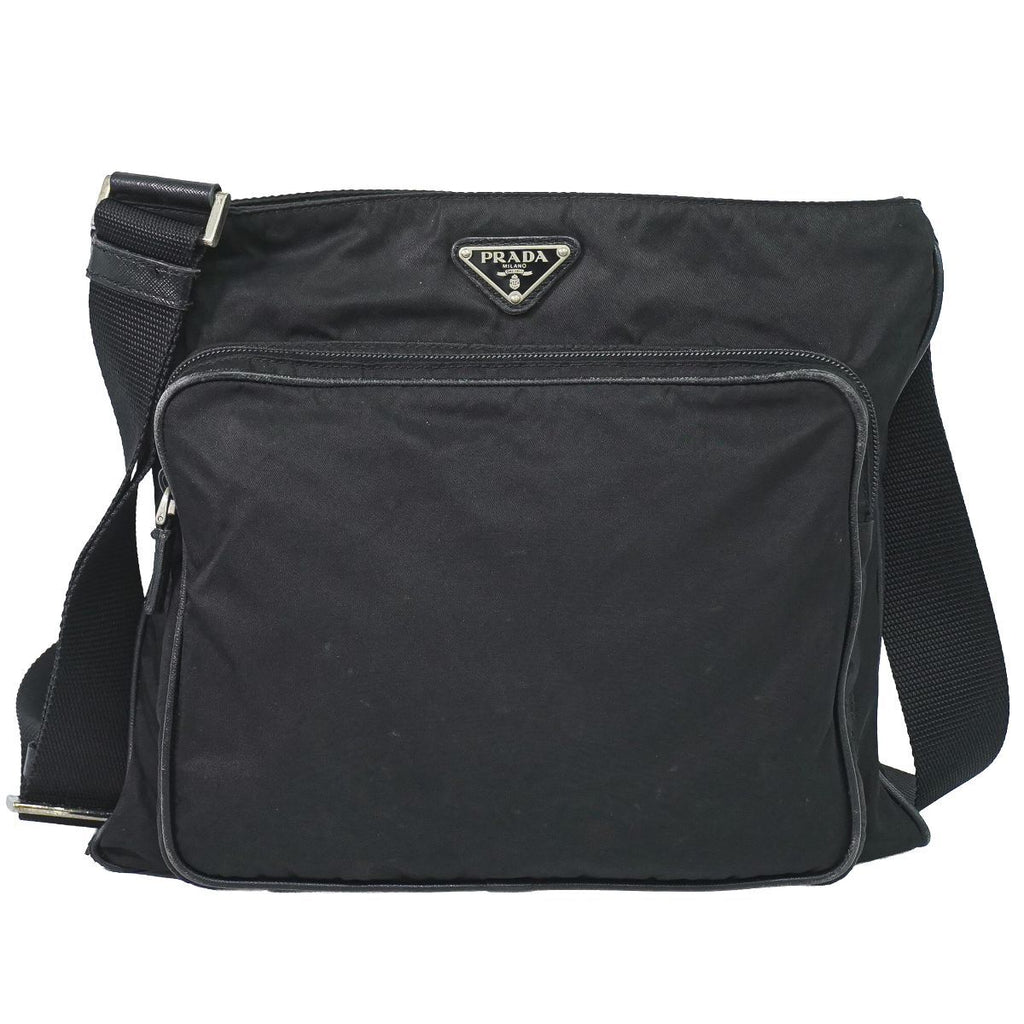 Prada Nylon Shoulder Bag Pochette Black