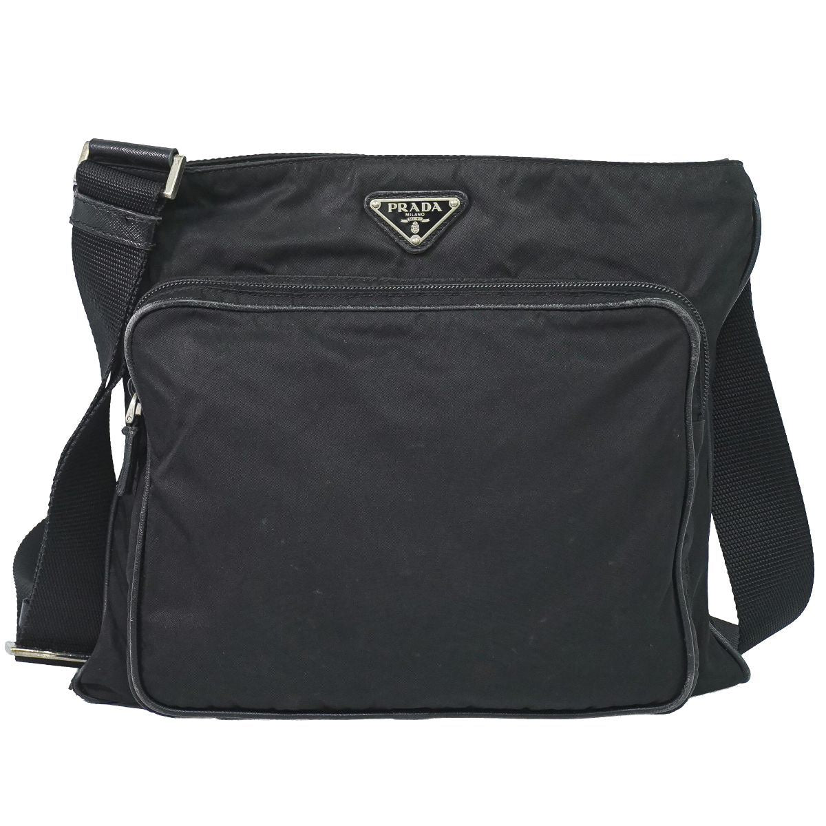 Prada Nylon Shoulder Bag Pochette Black