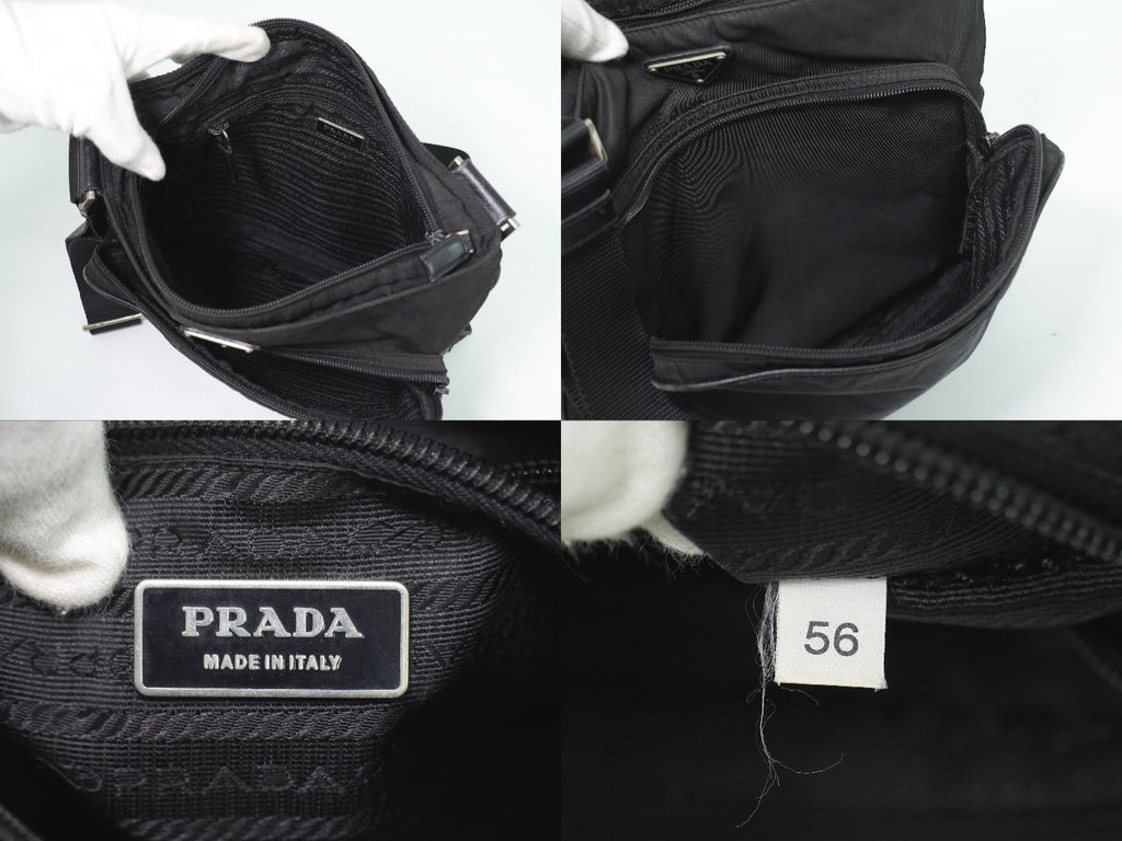 Prada Nylon Shoulder Bag Pochette Black — view 9