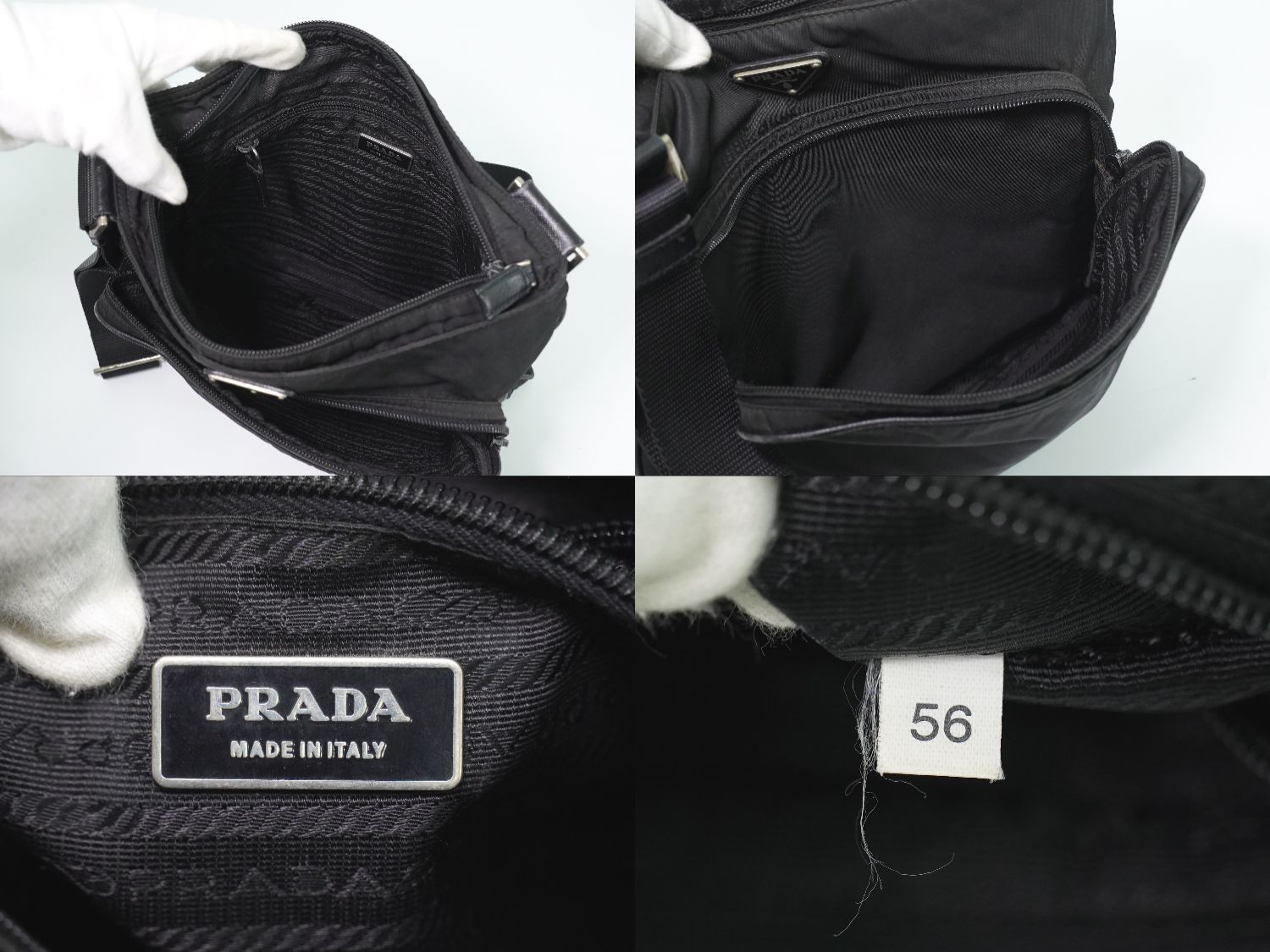 Prada Nylon Shoulder Bag Pochette Black — view 9