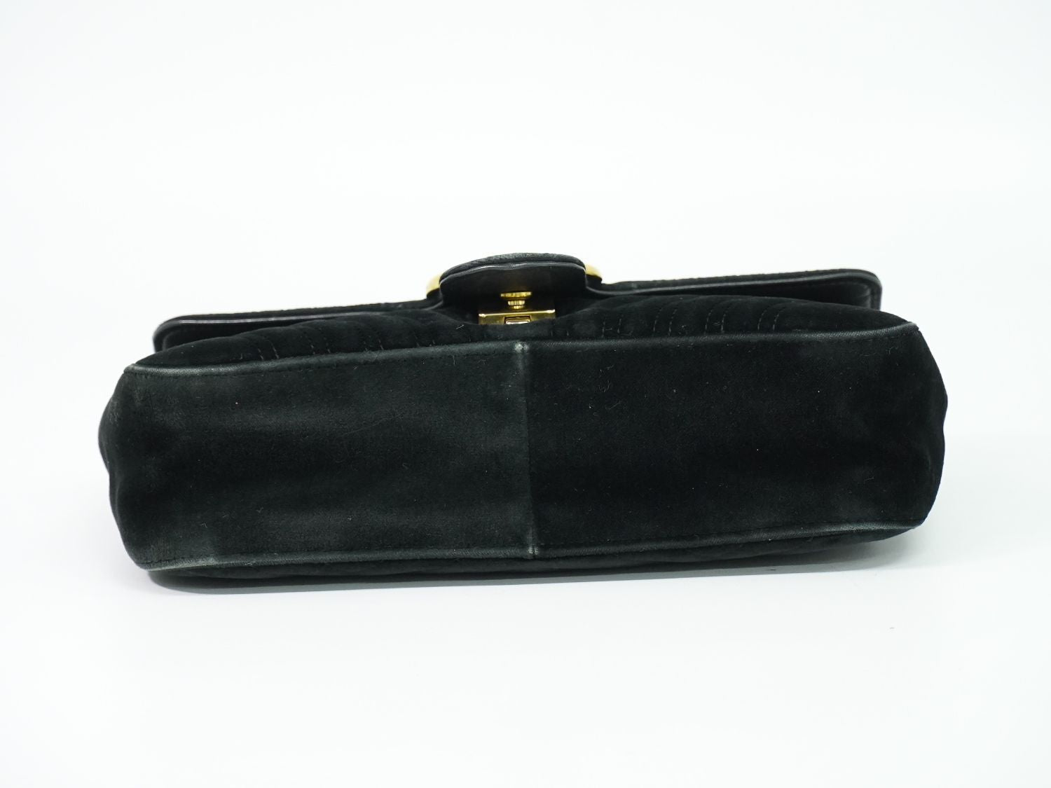 Gucci GG Marmont Chain Shoulder Bag Pochette Velvet Black — view 3