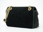 Gucci GG Marmont Chain Shoulder Bag Pochette Velvet Black — view 2