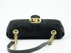 Gucci GG Marmont Chain Shoulder Bag Pochette Velvet Black — view 5