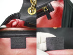 Gucci GG Marmont Chain Shoulder Bag Pochette Velvet Black — view 9