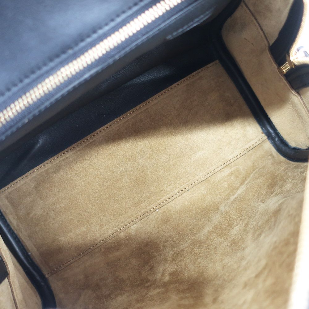 Loewe Ten Amazona 19 Square 2-Way Shoulder Bag Black Gold Leather Anagram Logo — view 6