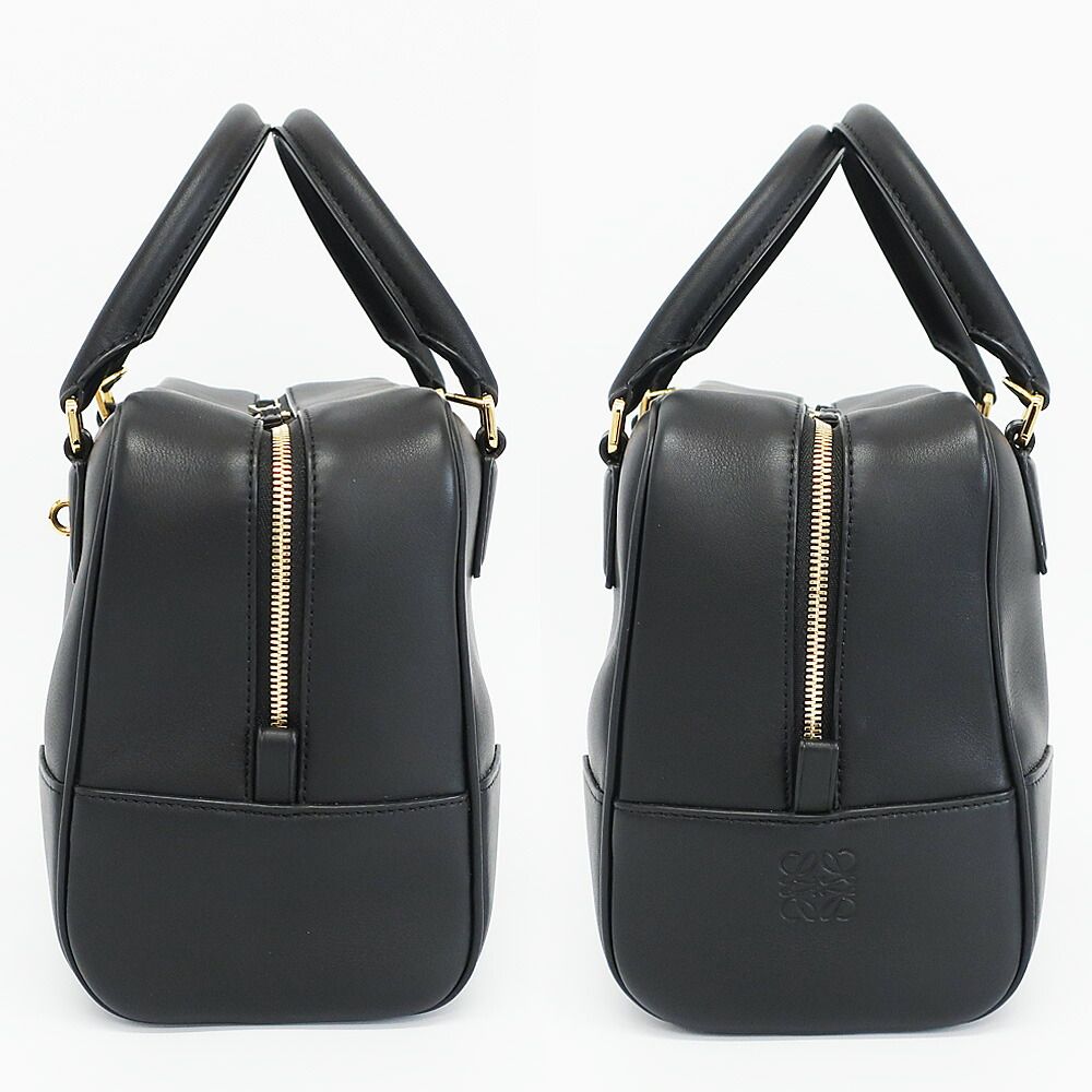 Loewe Ten Amazona 19 Square 2-Way Shoulder Bag Black Gold Leather Anagram Logo — view 4
