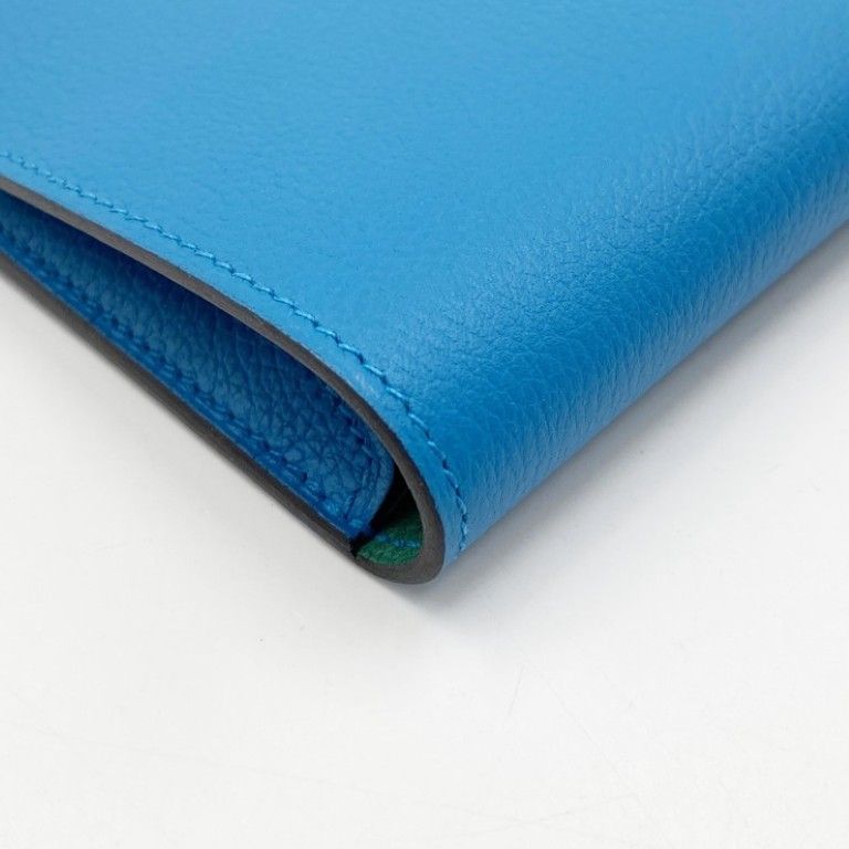 Hermes Wallet Toutenmain Blue Green Color Silver — view 4