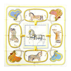 Hermes Carre 90 Grand Apala Cream Gold Multicolor Silk Scarf
