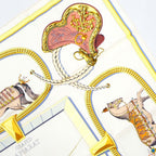 Hermes Carre 90 Grand Apala Cream Gold Multicolor Silk Scarf — view 4