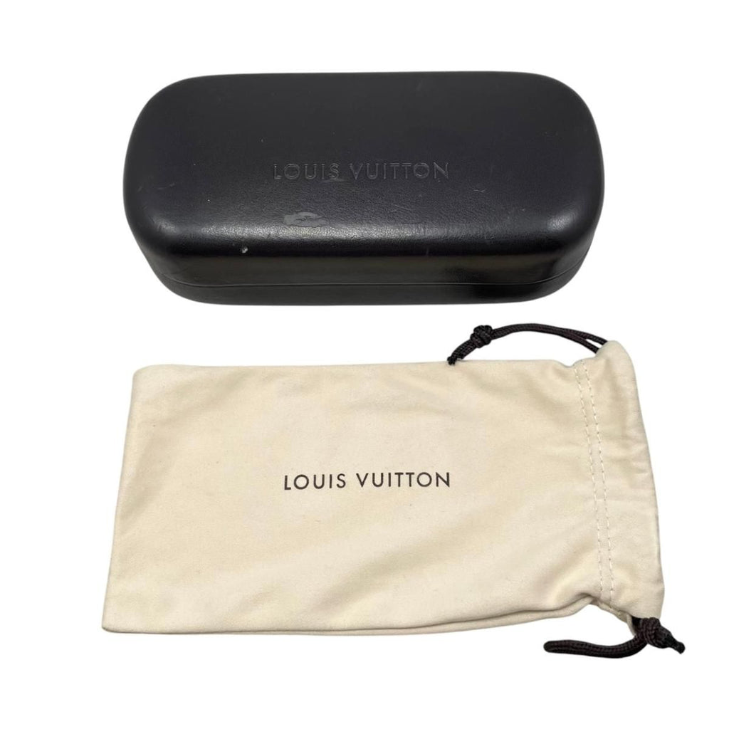 Louis Vuitton Sunglasses Petit Spucson Cat Eye Logo Lame Black Brown Gold — view 6