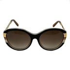 Louis Vuitton Sunglasses Petit Spucson Cat Eye Logo Lame Black Brown Gold — view 3