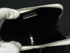Prada Shoulder Bag Triangle Logo Ivory Leather Chain Pouch Silver — view 4