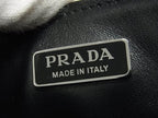 Prada Shoulder Bag Triangle Logo Ivory Leather Chain Pouch Silver — view 5