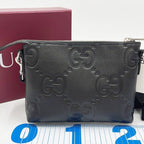 Gucci Shoulder Bag Jumbo GG Black Leather 2-Way Silver — view 2