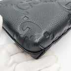 Gucci Shoulder Bag Jumbo GG Black Leather 2-Way Silver — view 4