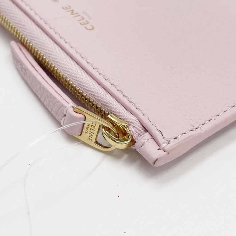 Celine Coin Case Card Holder Pink Leather Gold Display — view 7