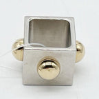 Hermes Scarf Ring Cube Collier de Champagne Gold Silver Metal — view 2