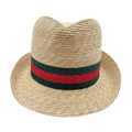 Gucci Hat Web Stripe Natural Red Green Straw