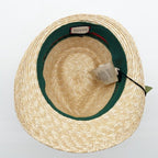 Gucci Hat Web Stripe Natural Red Green Straw — view 4
